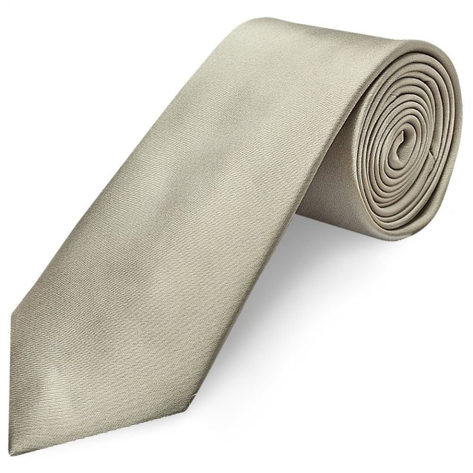 Plain Dusty Sage Satin Classic Mens Tie and Pocket Square Set
