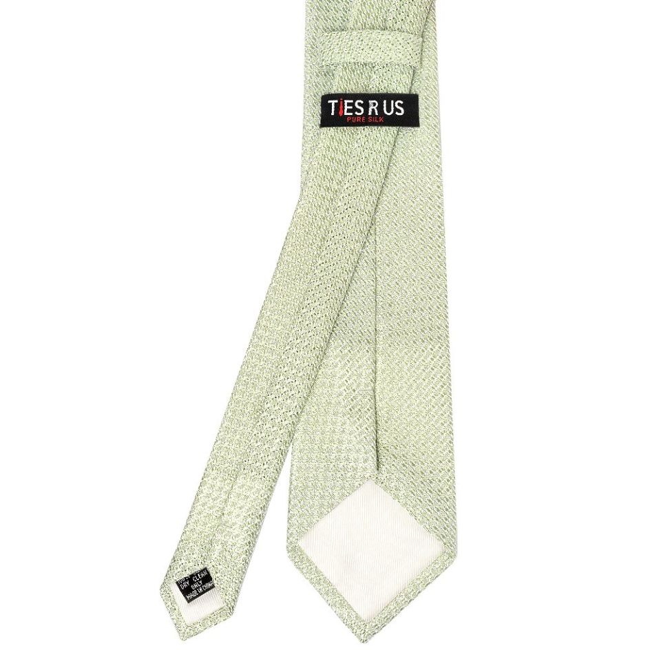 Plain Green Grenadine Silk Classic Men's Tie and Pocket Square Set