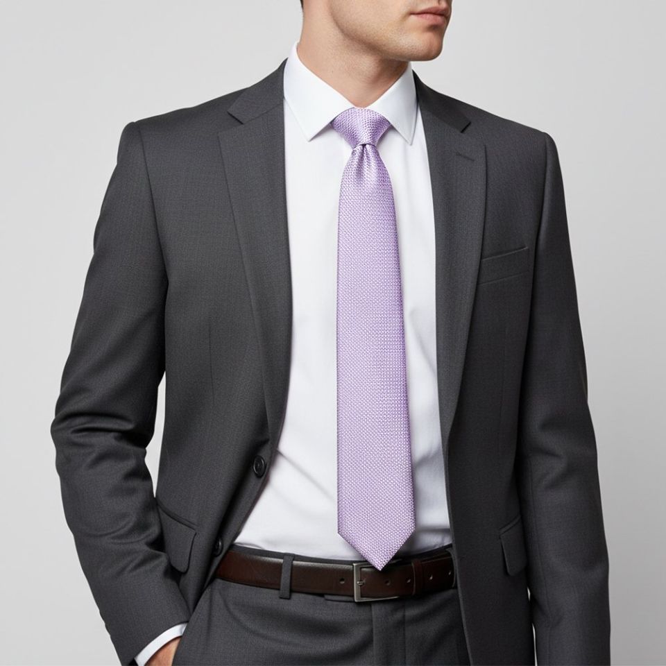 Lilac Textured Classic Tie