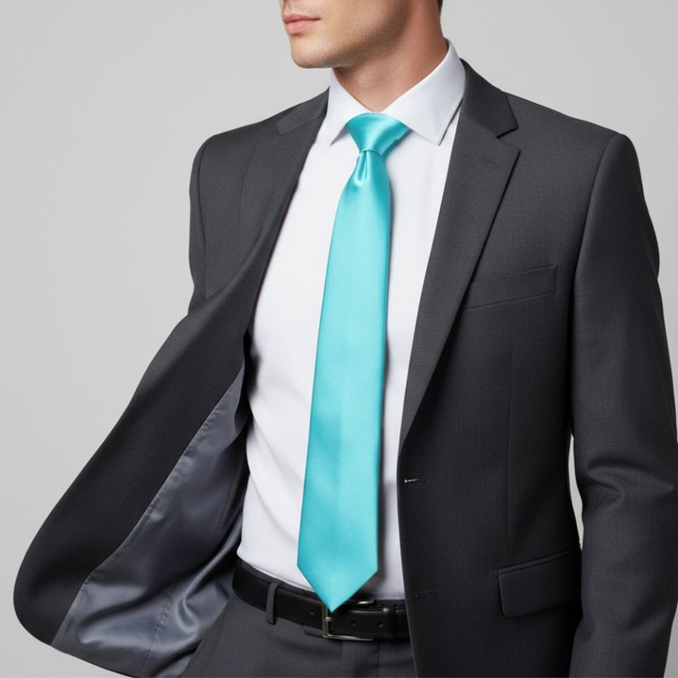 Tiffany Blue Satin Classic Men's Tie