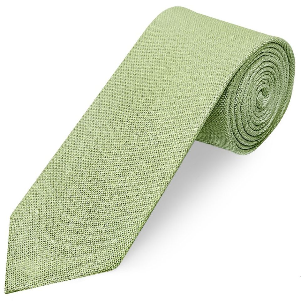 Sage Classic Green Mens Tie with Pocket Square and Lapel Pin Set