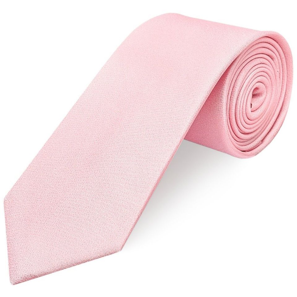 Plain Blush Pink Silk Classic Men's Tie