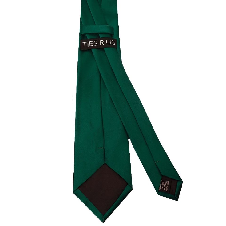 Plain Bottle Green Satin Classic Men's Tie
