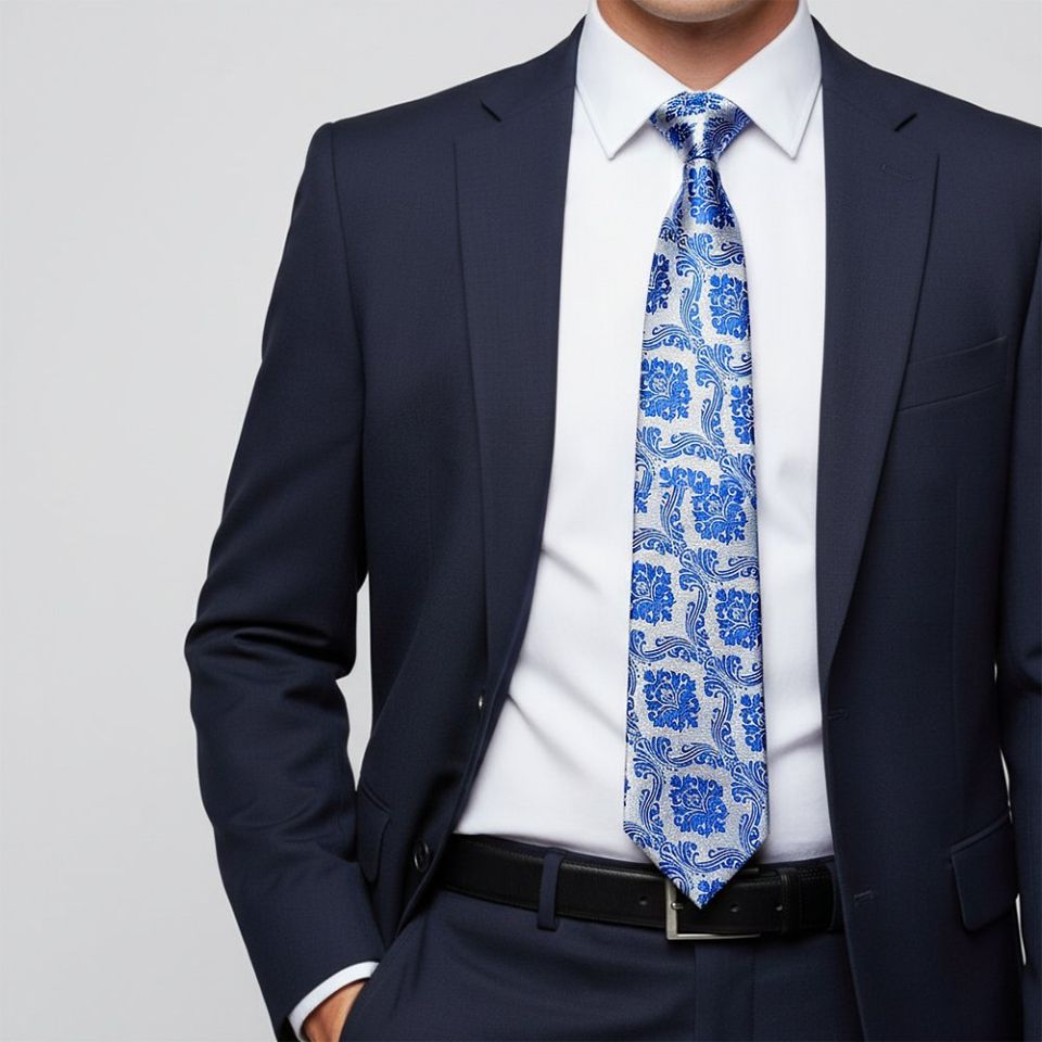 Royal Blue Paisley Classic Men's Tie