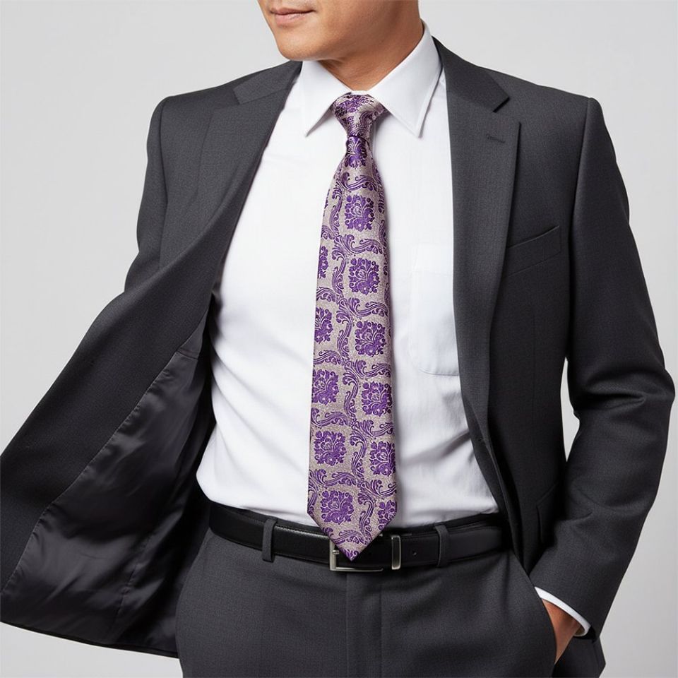 Purple Paisley Classic Men's Tie