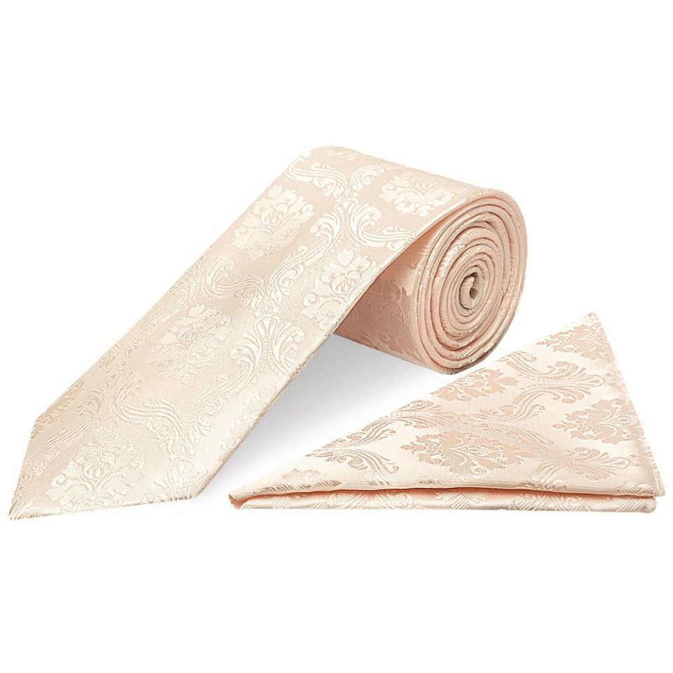 Blush Paisley Classic Men's Tie and Pocket Square Set