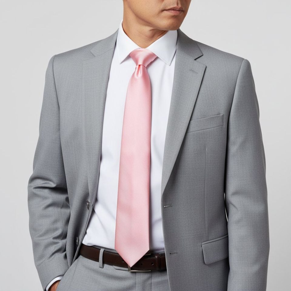 Baby Pink Satin Classic Men's Tie