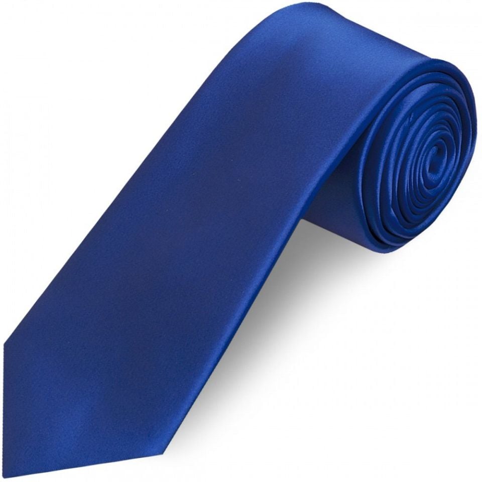 Plain Royal Blue Satin Classic Men's Tie