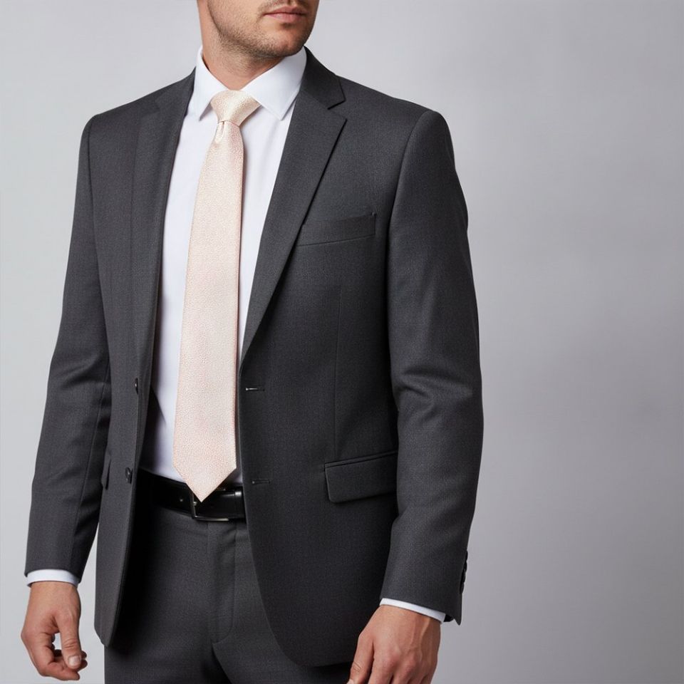 Blush Self Floral Textured Silk Classic Men's Tie