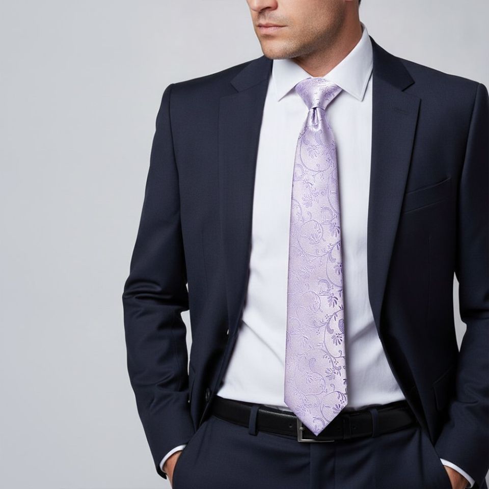 Lavender Floral Classic Men's Tie