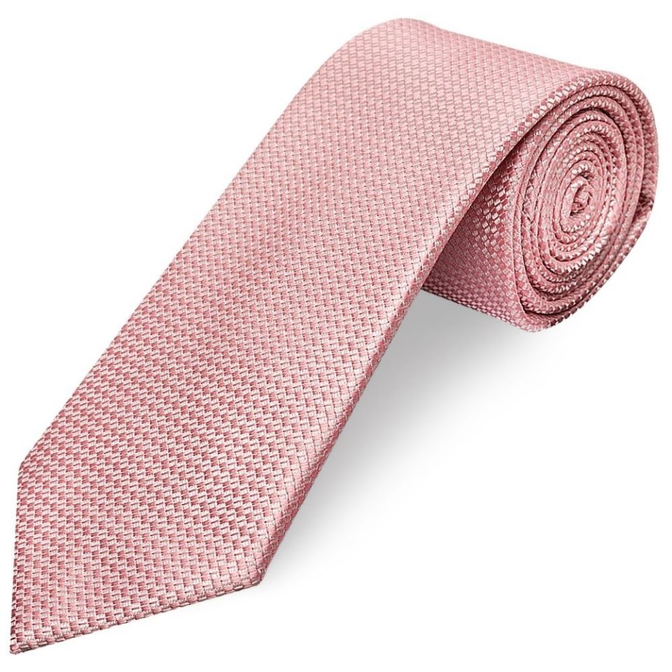 Rose Gold Textured Classic Tie and Pocket Square Set