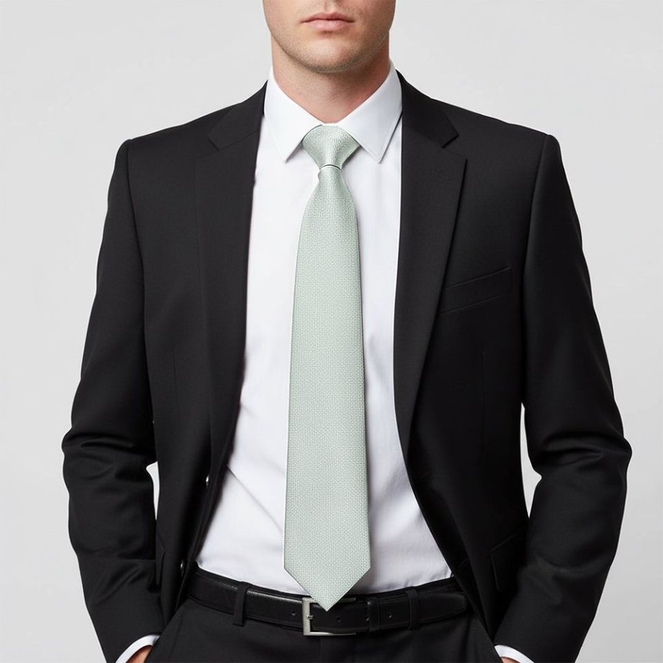 Plain Duck Egg Silk Classic Men's Tie