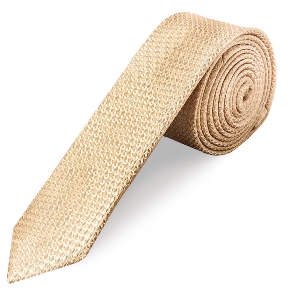 Gold Textured Skinny Tie