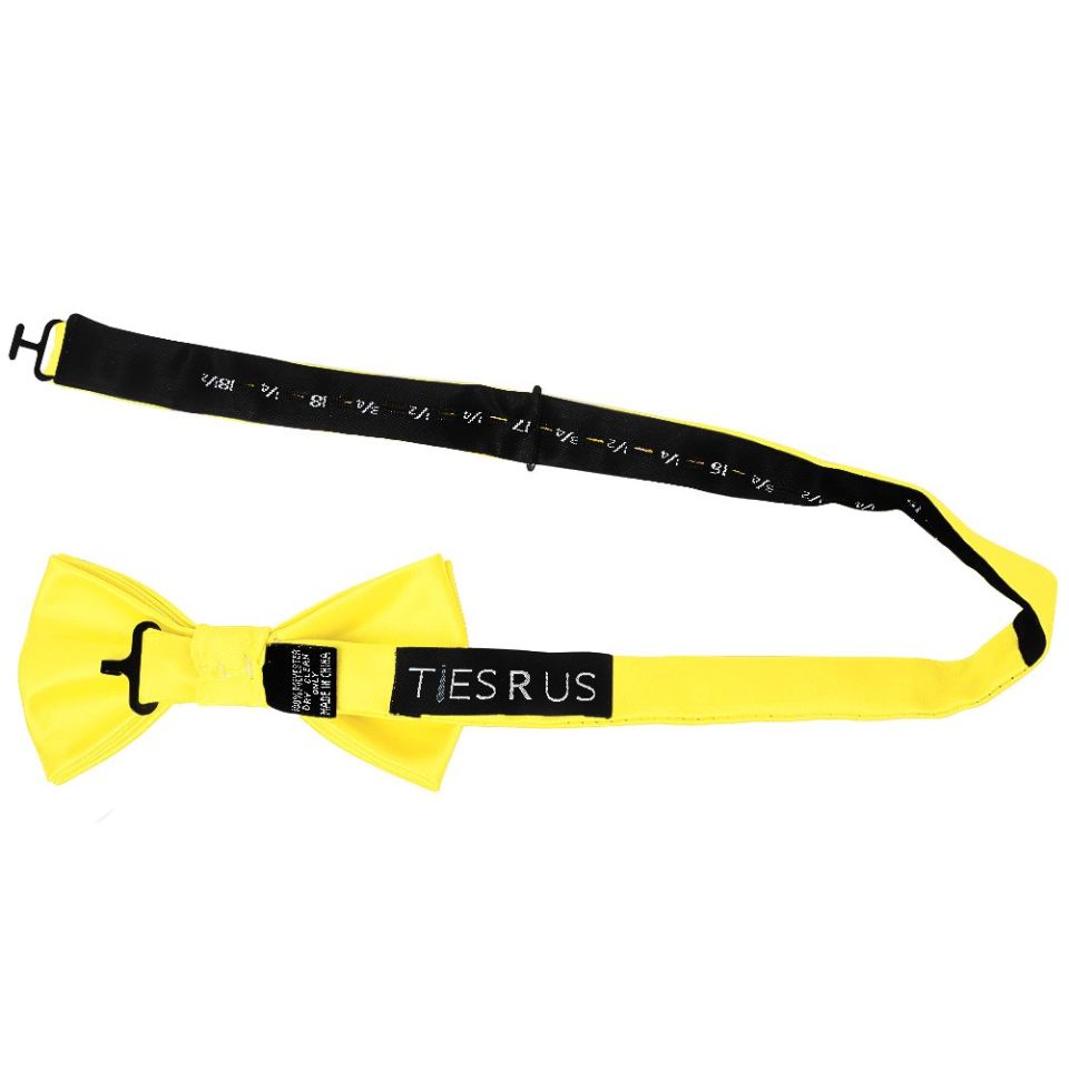 Plain Sunshine Yellow Handmade Mens Bow Tie