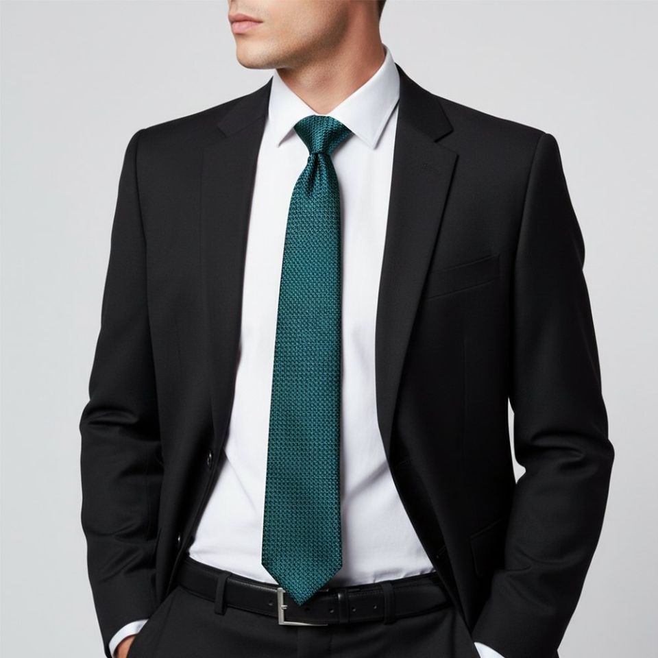 Teal Textured Classic Tie