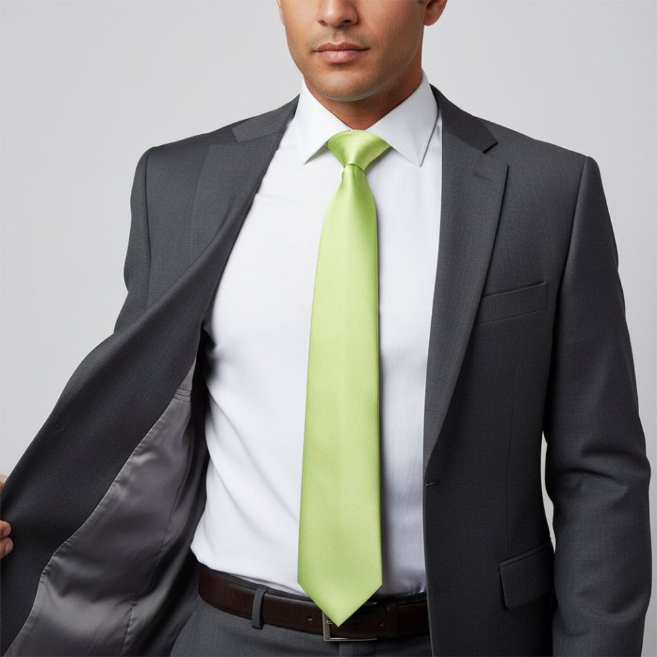 Plain Avocado Satin Classic Men's Tie