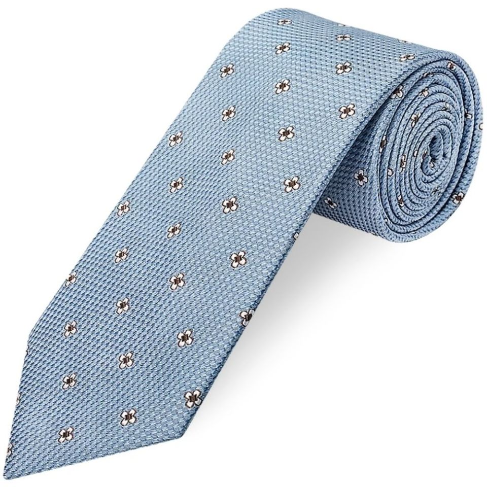 Blue Petal Classic Men's Tie and Pocket Square Set