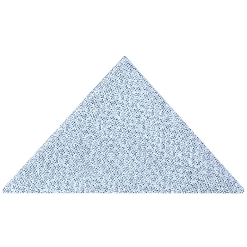 Plain Blue Grenadine Silk Pocket Square