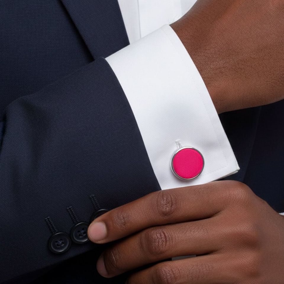 Plain Cerise Cufflinks