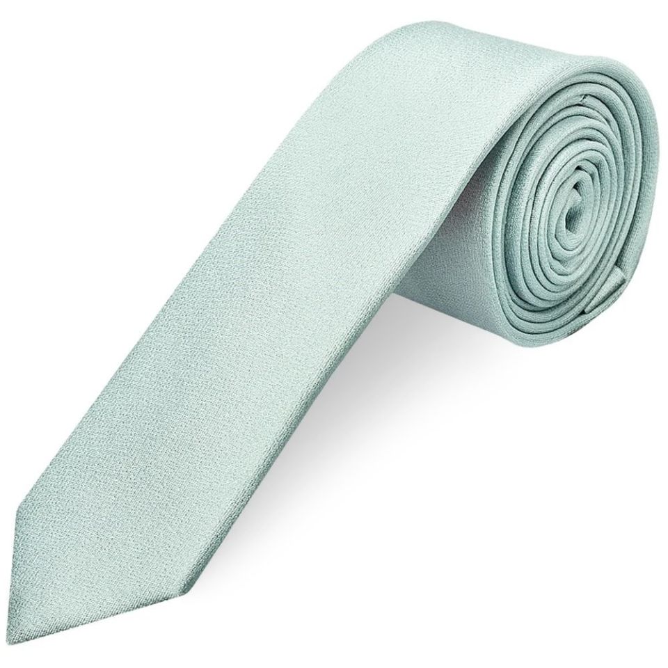 Plain Seafoam Blue Silk Skinny Boys Tie