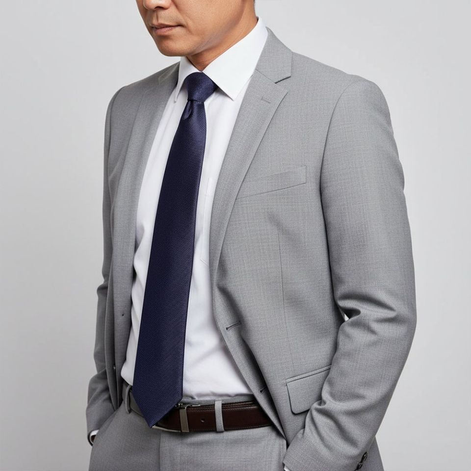 Navy Twill Silk Classic Men's Tie