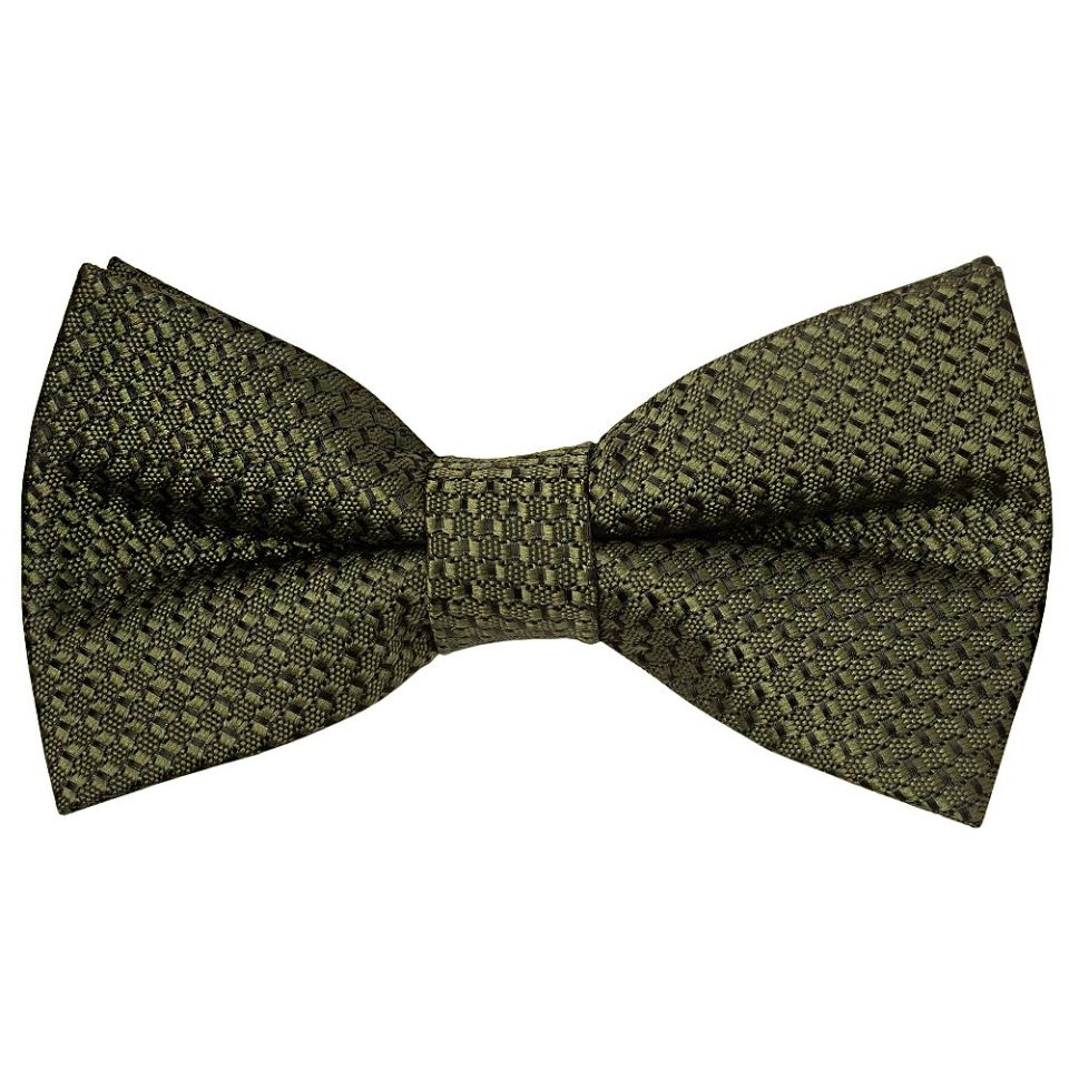 Pre Tied Olive Green Textured Boys Bow Tie Age 18 Months - 3 years