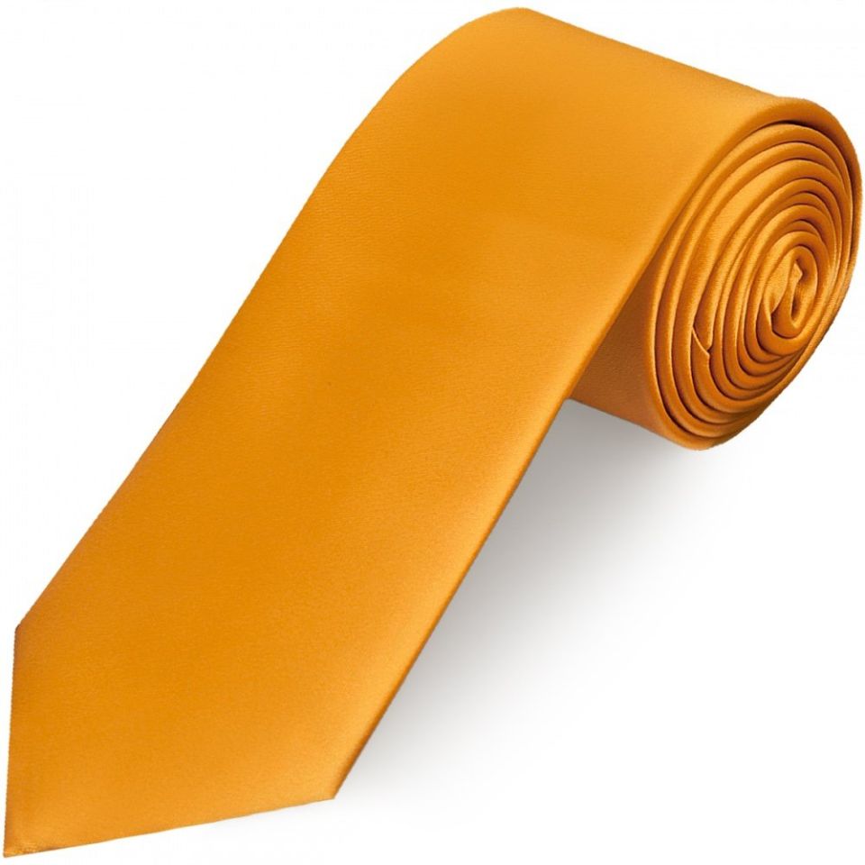 Plain Rust Satin Classic Men's Tie and Pocket Square Set