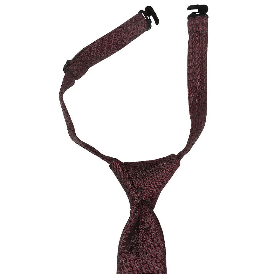 Pre Tied Burgundy Textured Boys Tie and Pocket Square Set Age 4-7