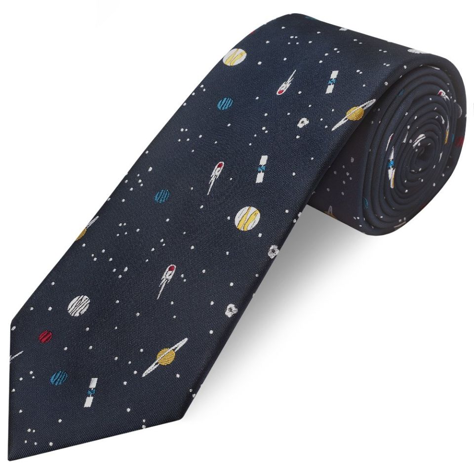 Mens Navy Planet Classic Tie