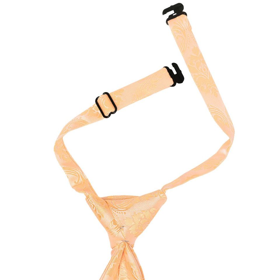 Pre Tied Peach Paisley Boys Tie Age 4-7