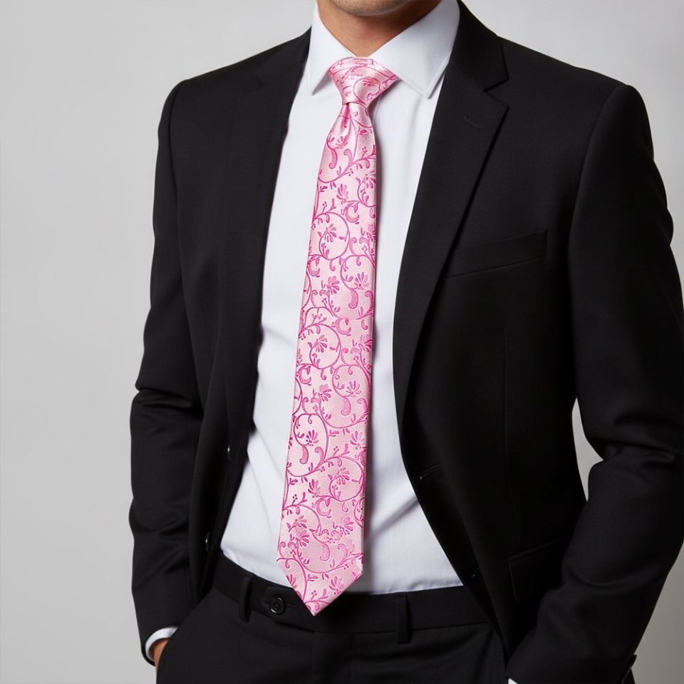 Fuchsia Floral Classic Men's Tie