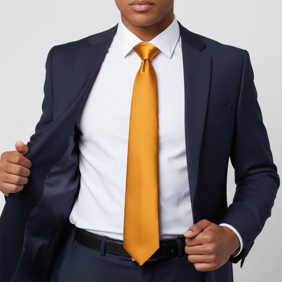 Plain Rust Satin Classic Men's Tie