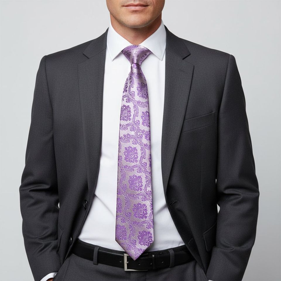 Cadbury Purple Paisley Classic Men's Tie