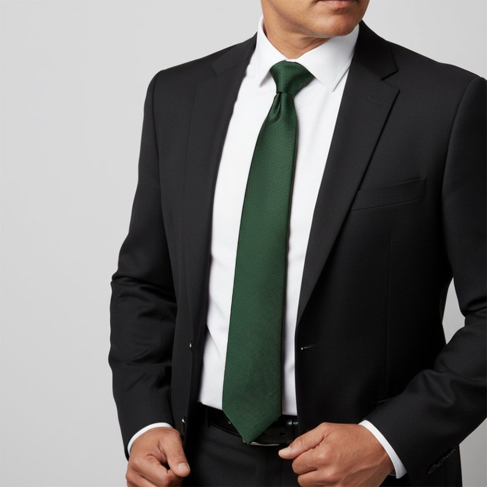 Bottle Green Silk Twill Classic Men's Tie