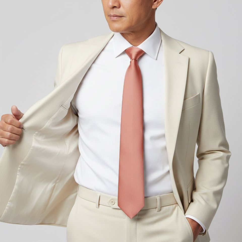 Rose Quartz Satin Classic Men's Tie
