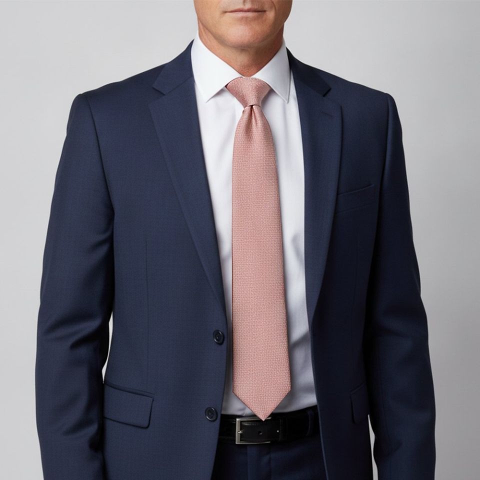 Plain Rose Gold Silk Classic Men's Tie
