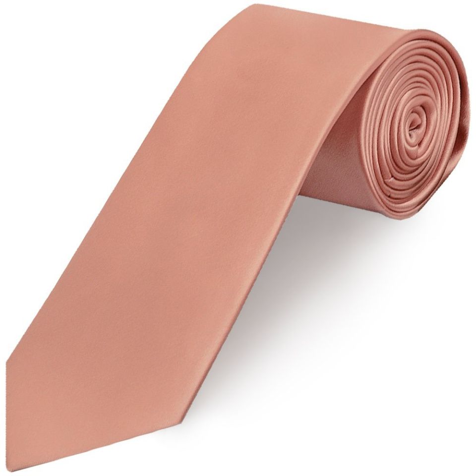 Rose Quartz Satin Classic Men's Tie and Pocket Square Set