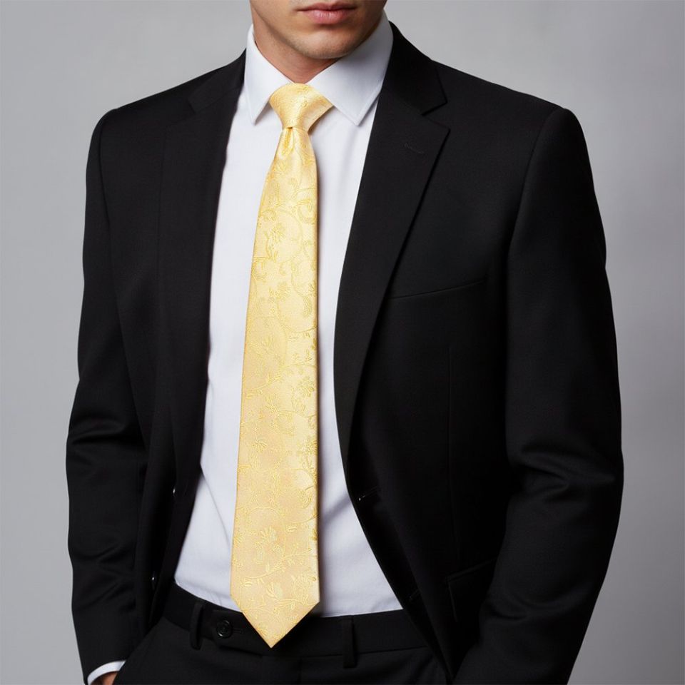Gold Floral Classic Men's Tie