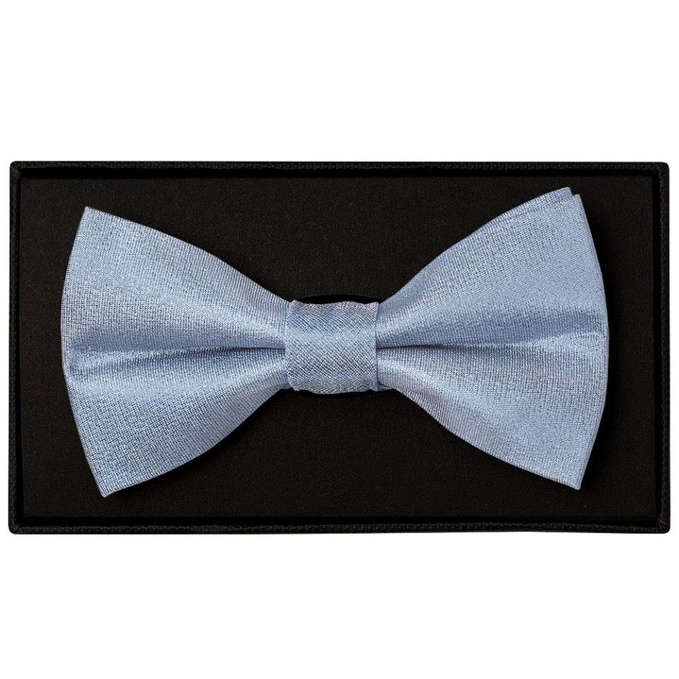Mens Plain Dusty Blue Silk Bow Tie
