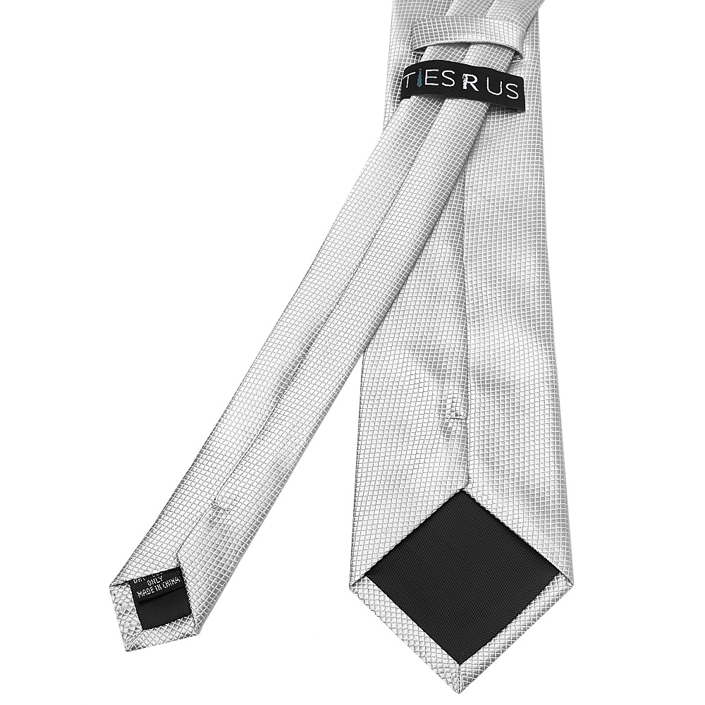 Silver Diamond Classic Tie and Pocket Square Set