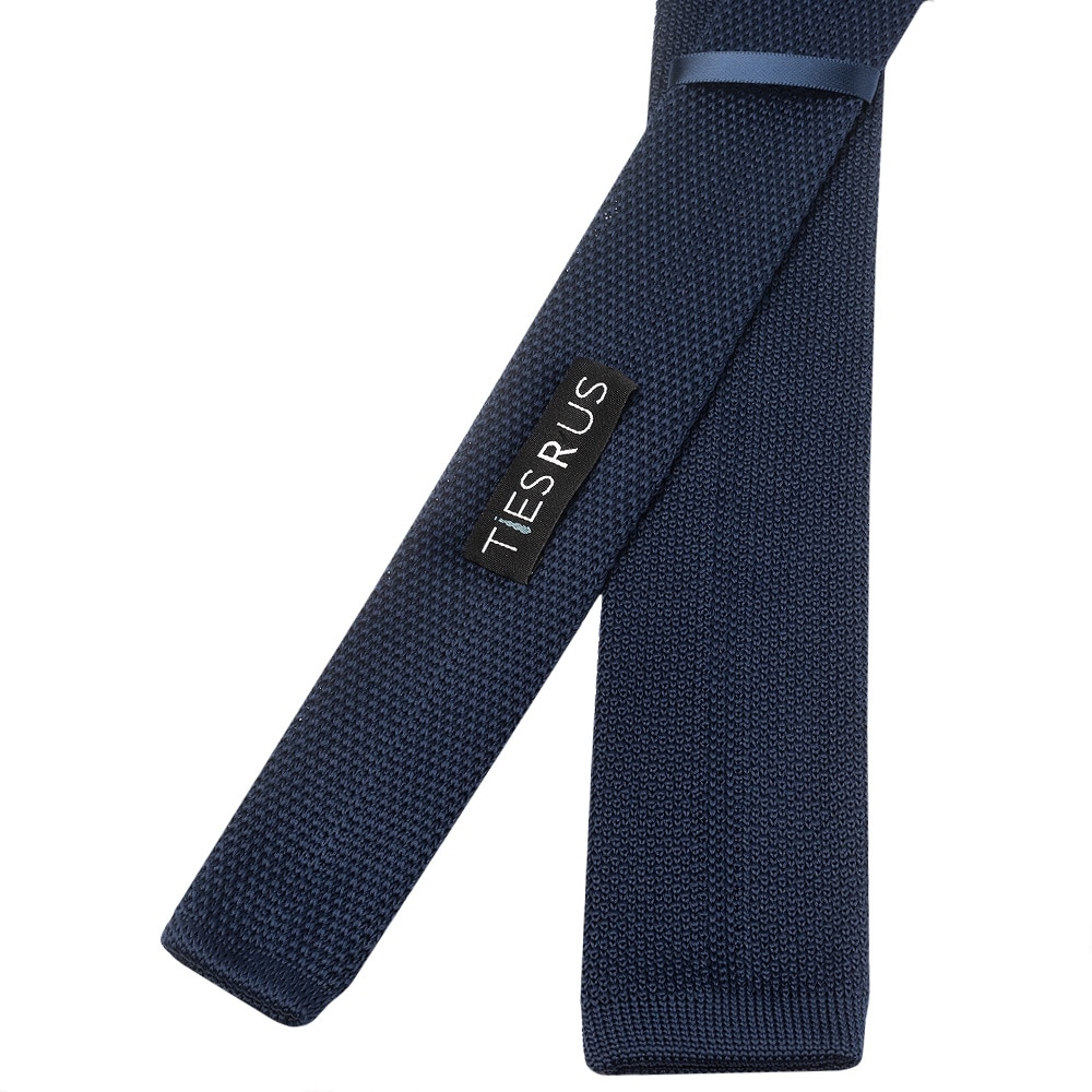 mens navy knitted tie