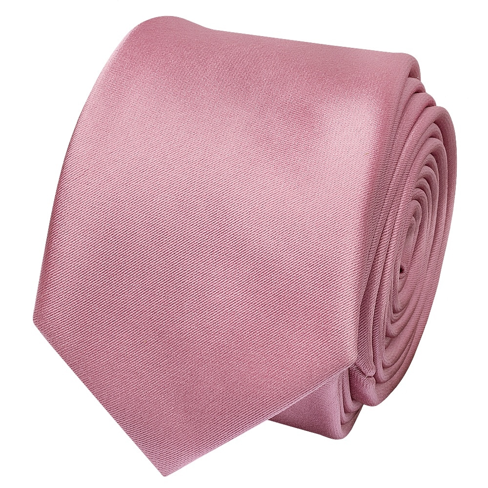 Angel Pink Solid Satin Skinny Tie